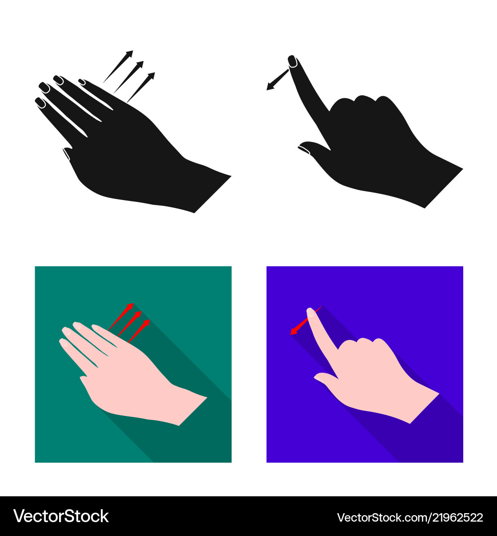 Isolated object of touchscreen and hand symbol vector image