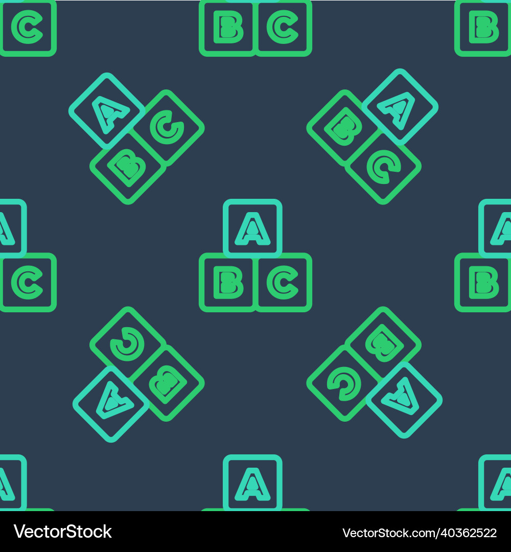 Line abc blocks icon isolated seamless pattern Vector Image