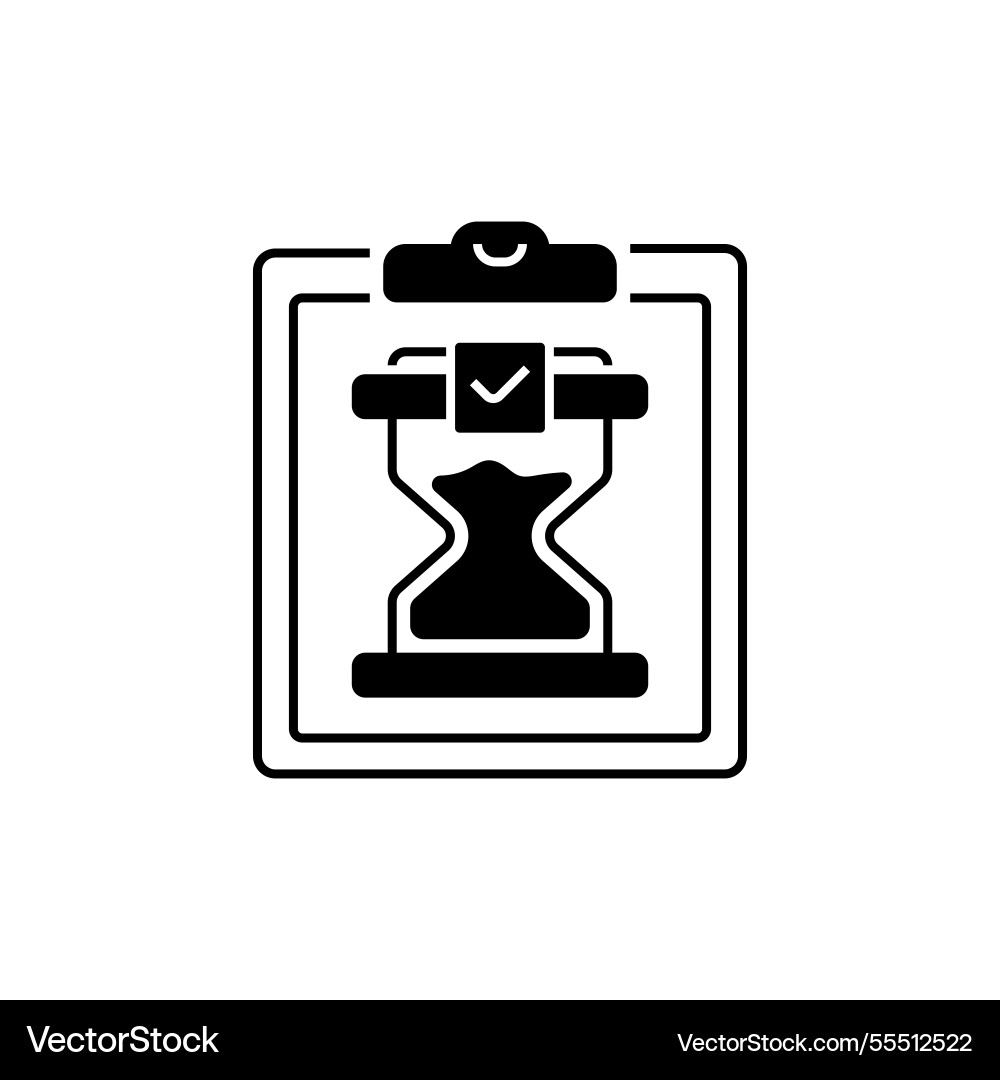 Pending tasks glyph icon linear style sign Pending tasks glyph icon linear style sign vector image