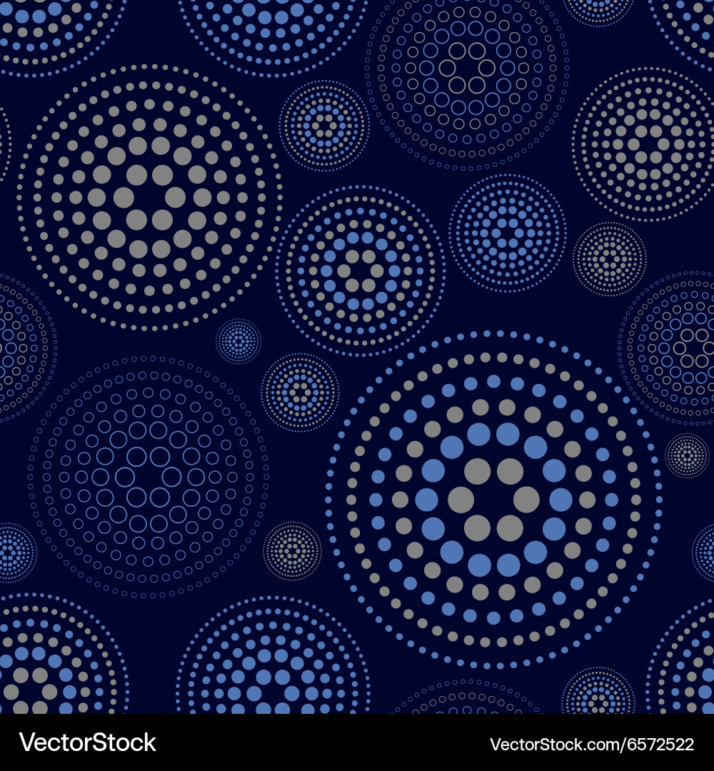 Seamless pattern with concentric circles on dark Vector Image