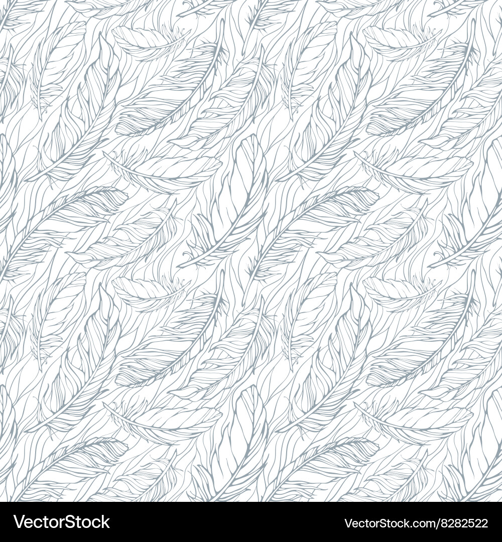 Seamless pattern with feathers vector image