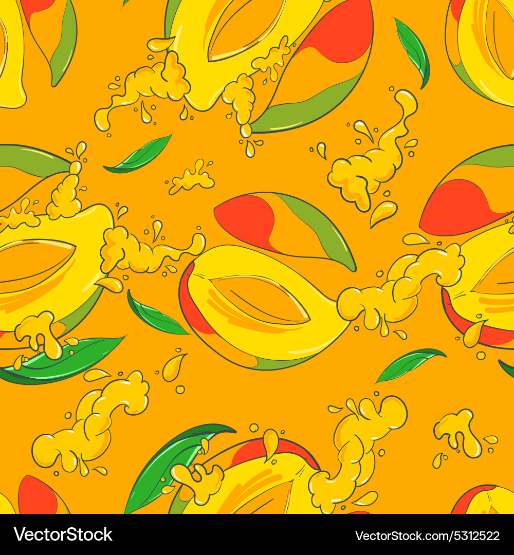 Seamless pattern with mango Vector Image