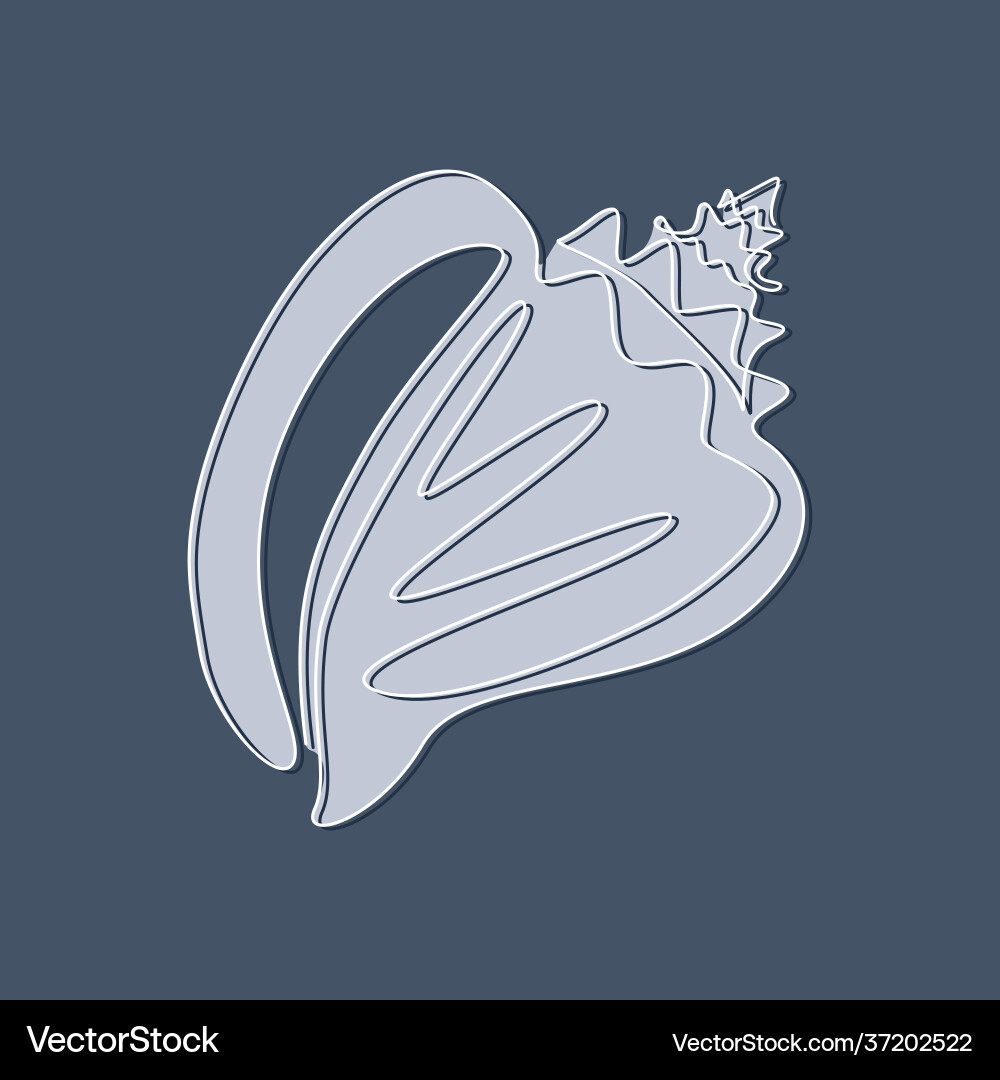 Seashell in one continuous line drawing style Seashell in one continuous line drawing style vector image