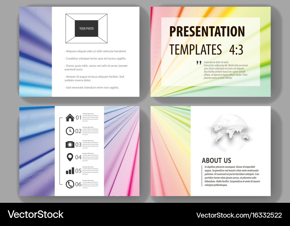 Set of business templates for presentation slides vector image