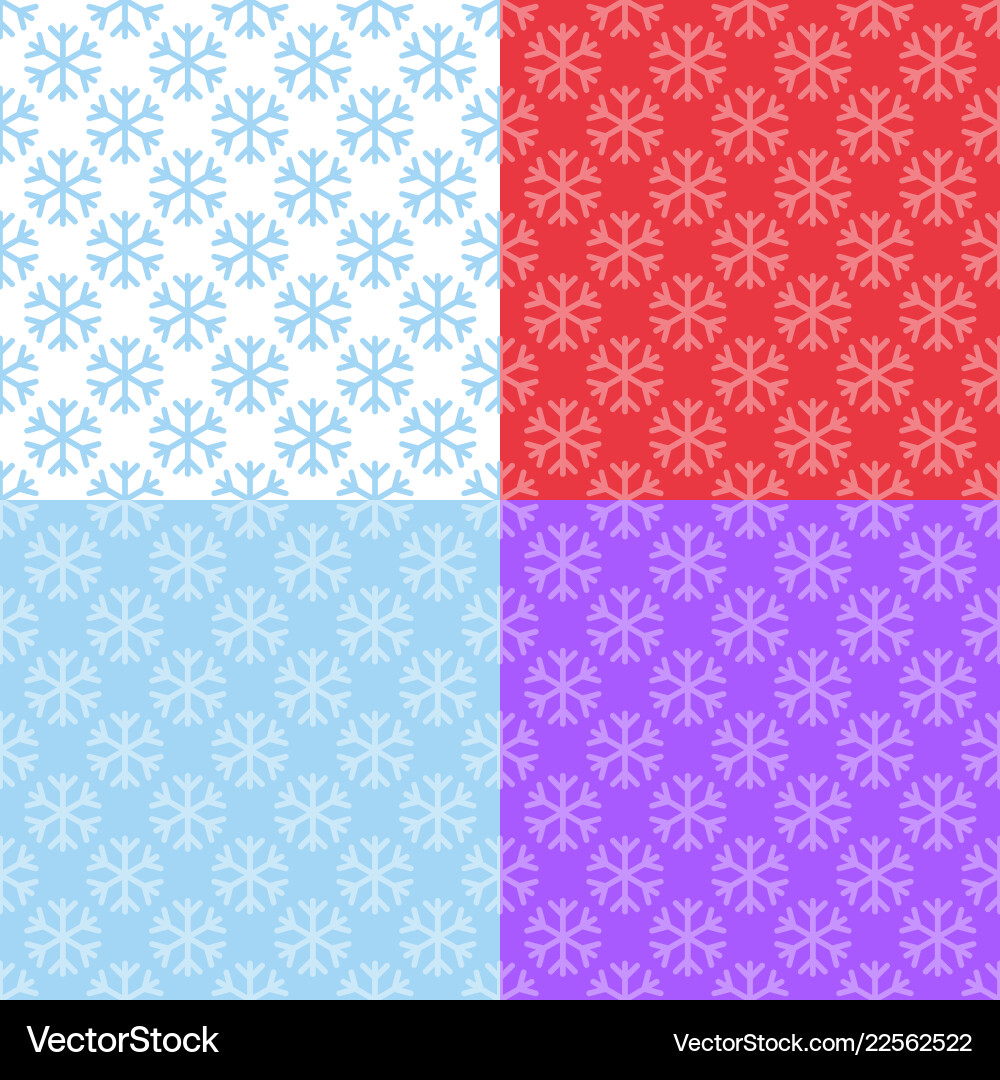 Set of seamless patterns with snowflakes Vector Image