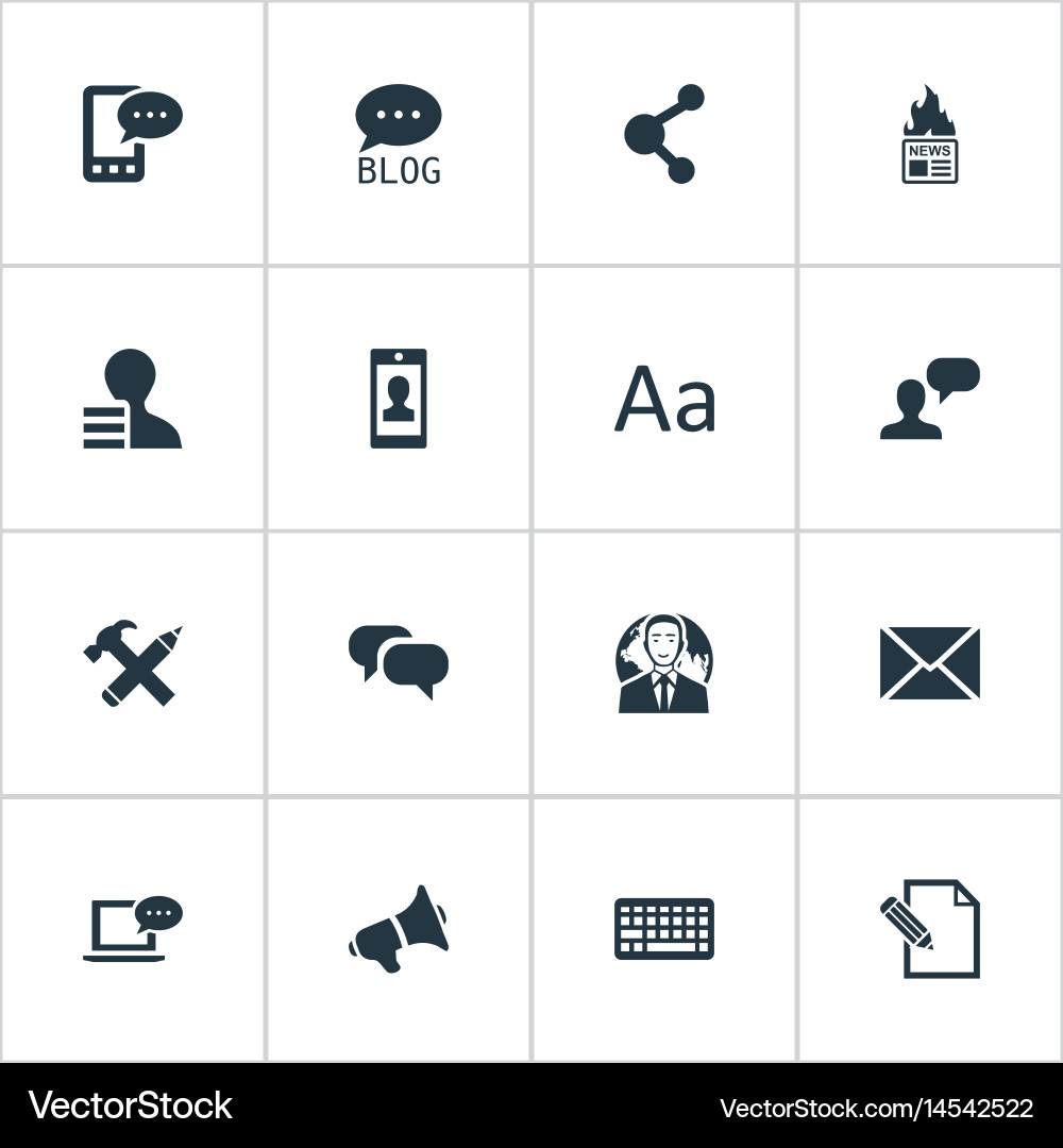 Set of simple user icons vector image