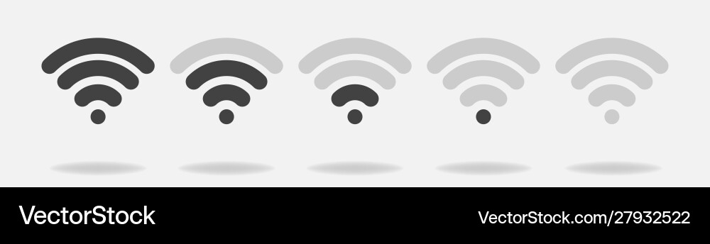 Set wi-fi icons with different signal received Vector Image