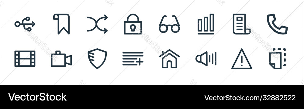 User interface line icons linear set quality User interface line icons linear set quality vector image
