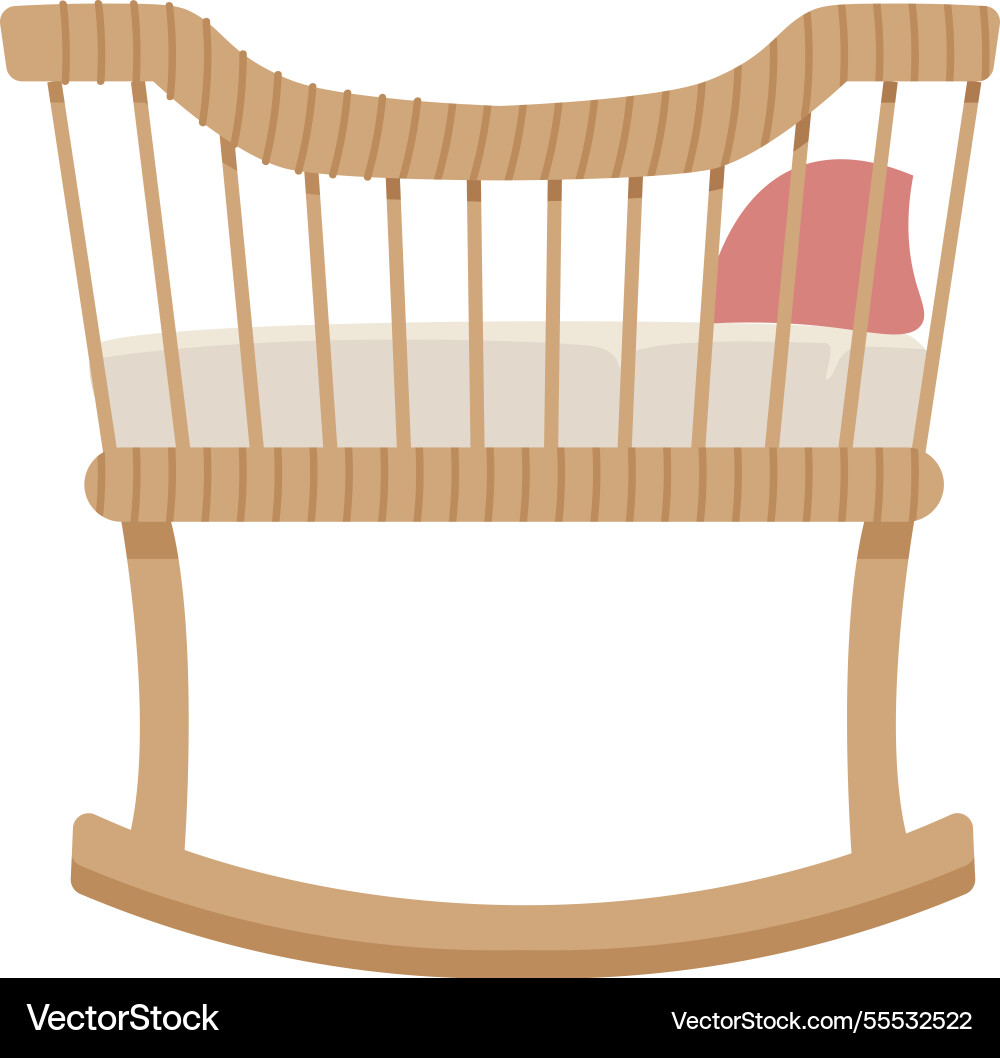 Wicker Wiegekorb für Neugeborene Wicker Wiegekorb für Neugeborene vektorbild