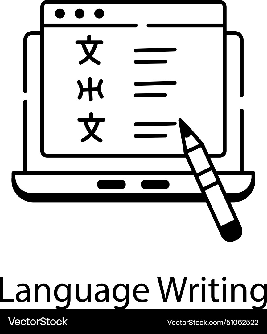 Writing and editing linear icons vector image