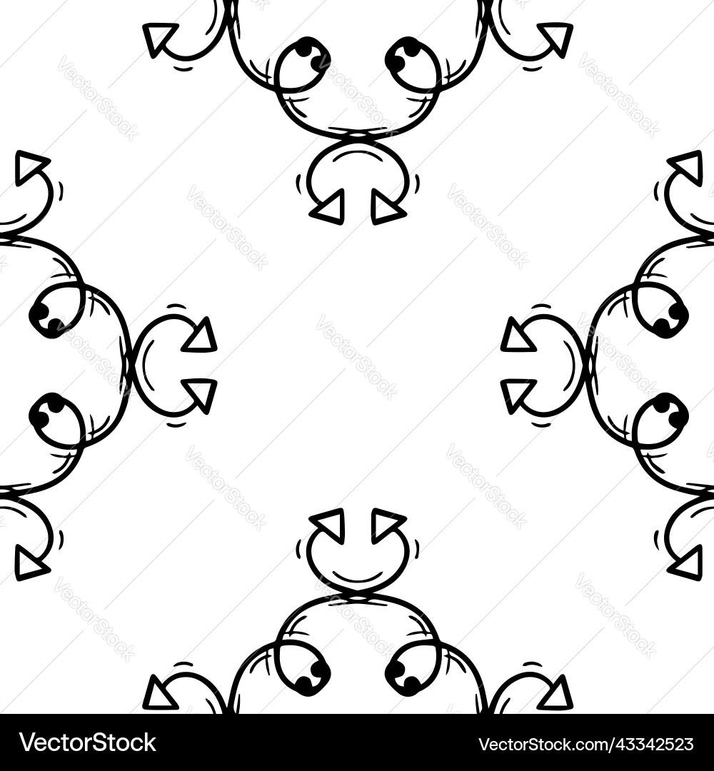 Abstract curl and arrow seamless pattern vector image