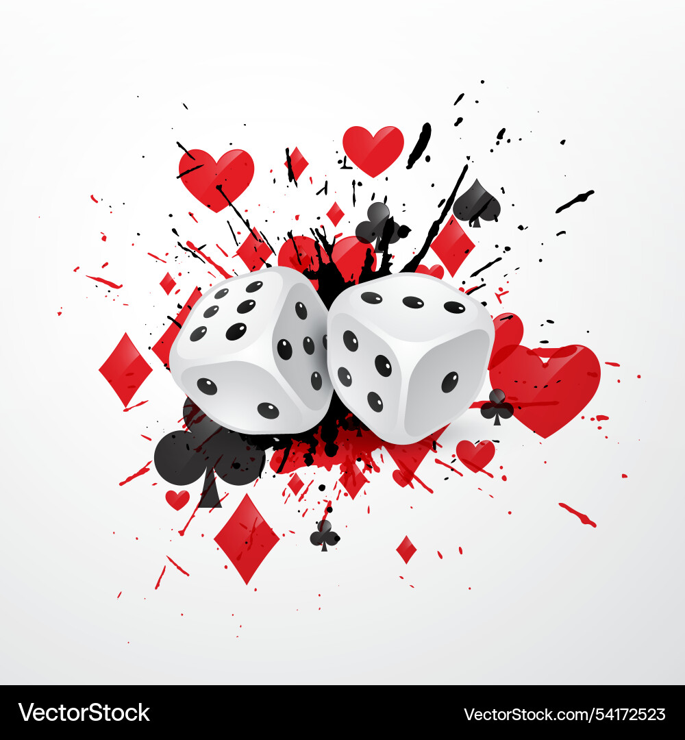 Abstract dice background with splatter vector image