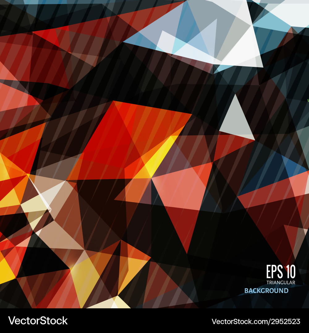 Abstract triangular background on bright colors vector image