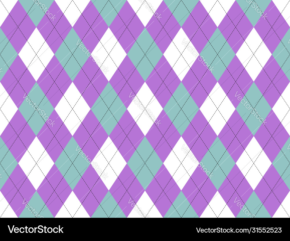 Argyle pattern seamless fabric texture background Vector Image