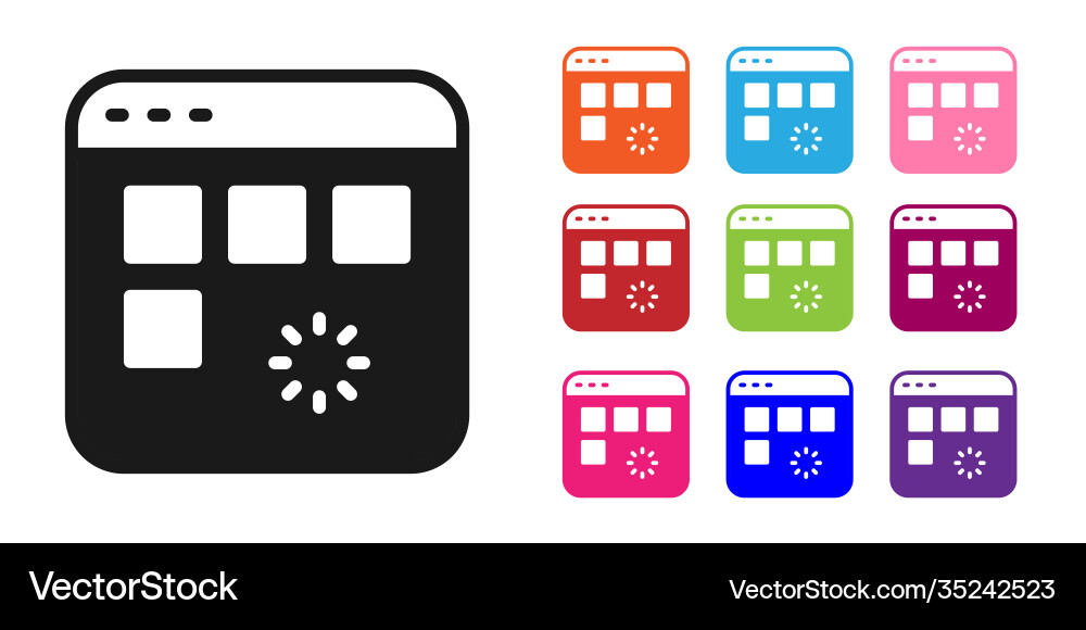 Black loading a data window with progress bar Vector Image
