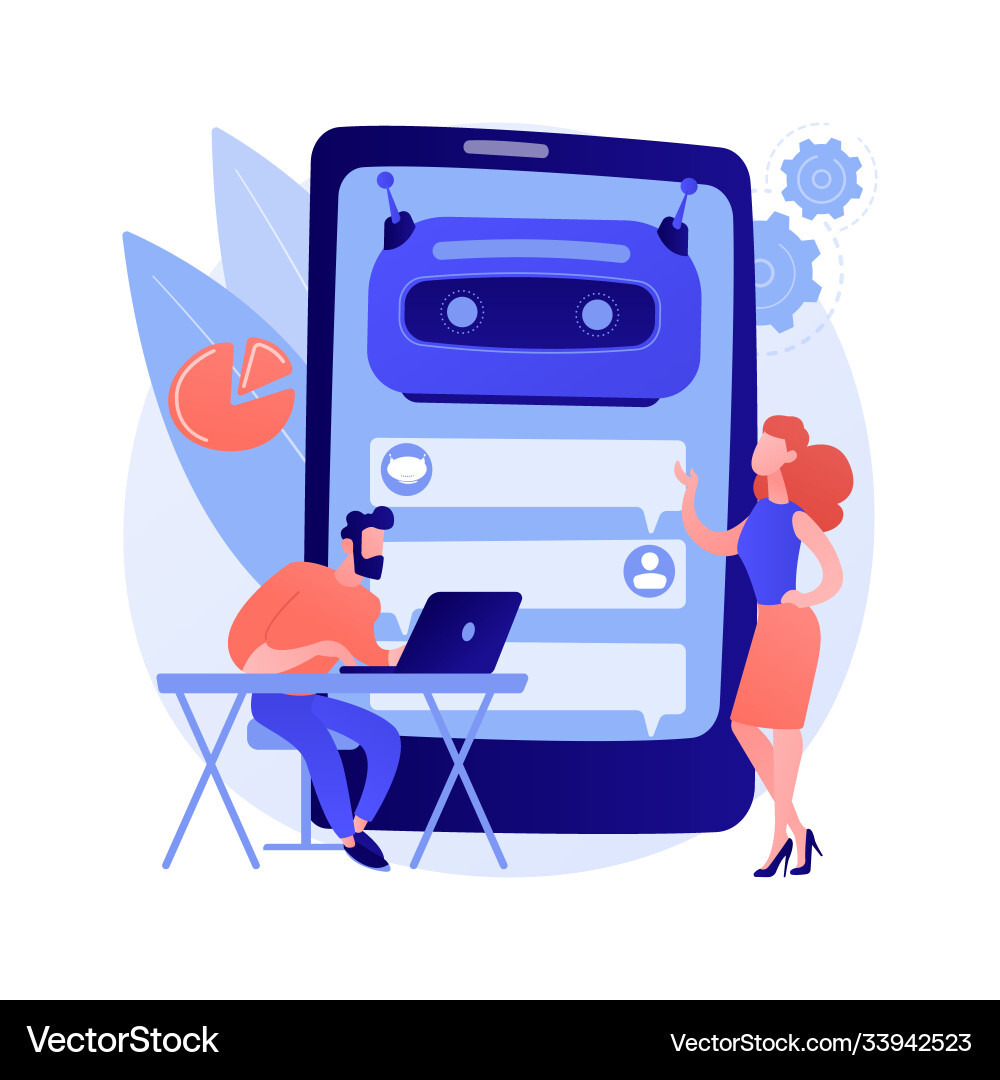 Chatbot development platform abstract concept Chatbot development platform abstract concept vector image