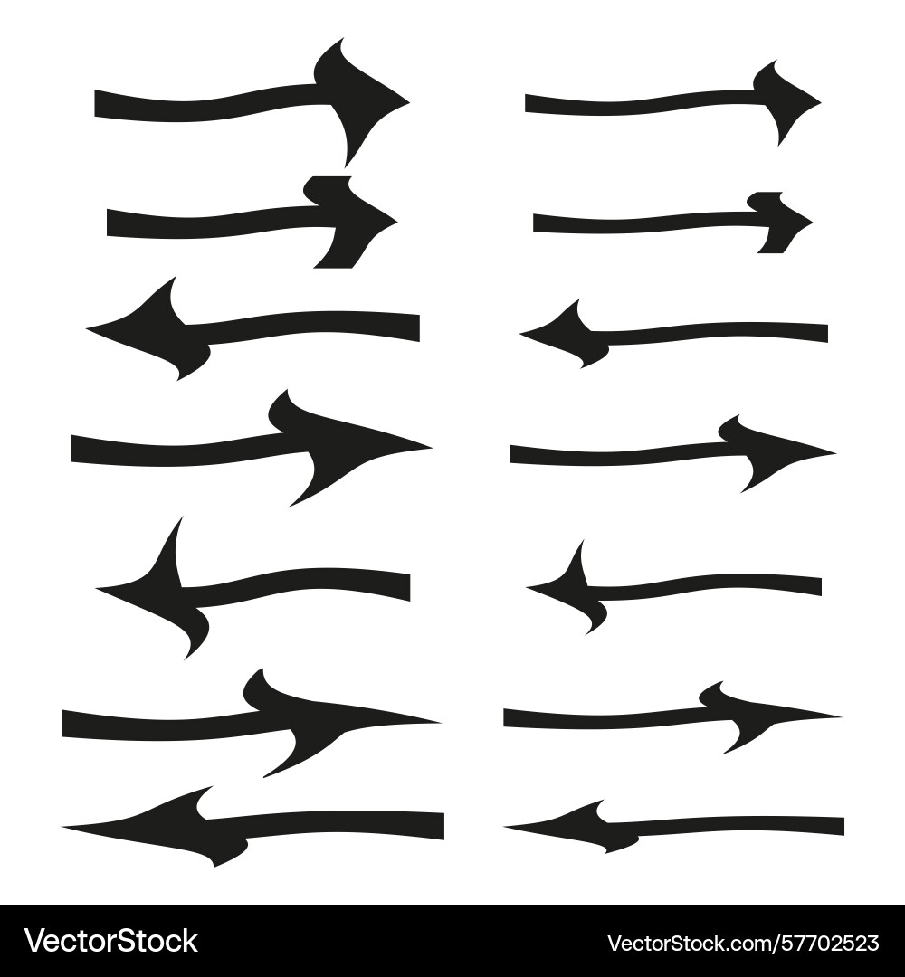 Curved arrow bundle flexible direction icons Curved arrow bundle flexible direction icons Vector Image