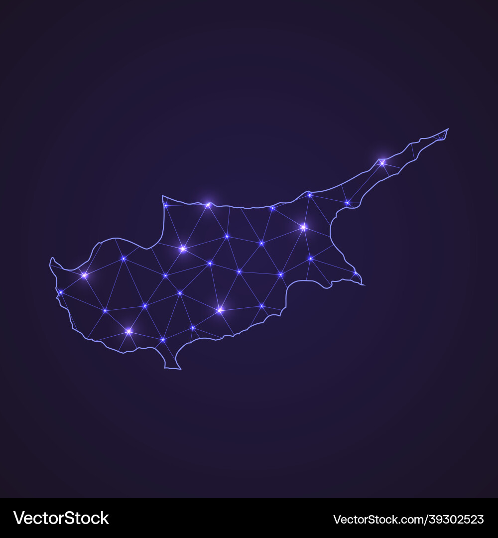 Digital network map of cyprus abstract connect Digital network map of cyprus abstract connect vector image