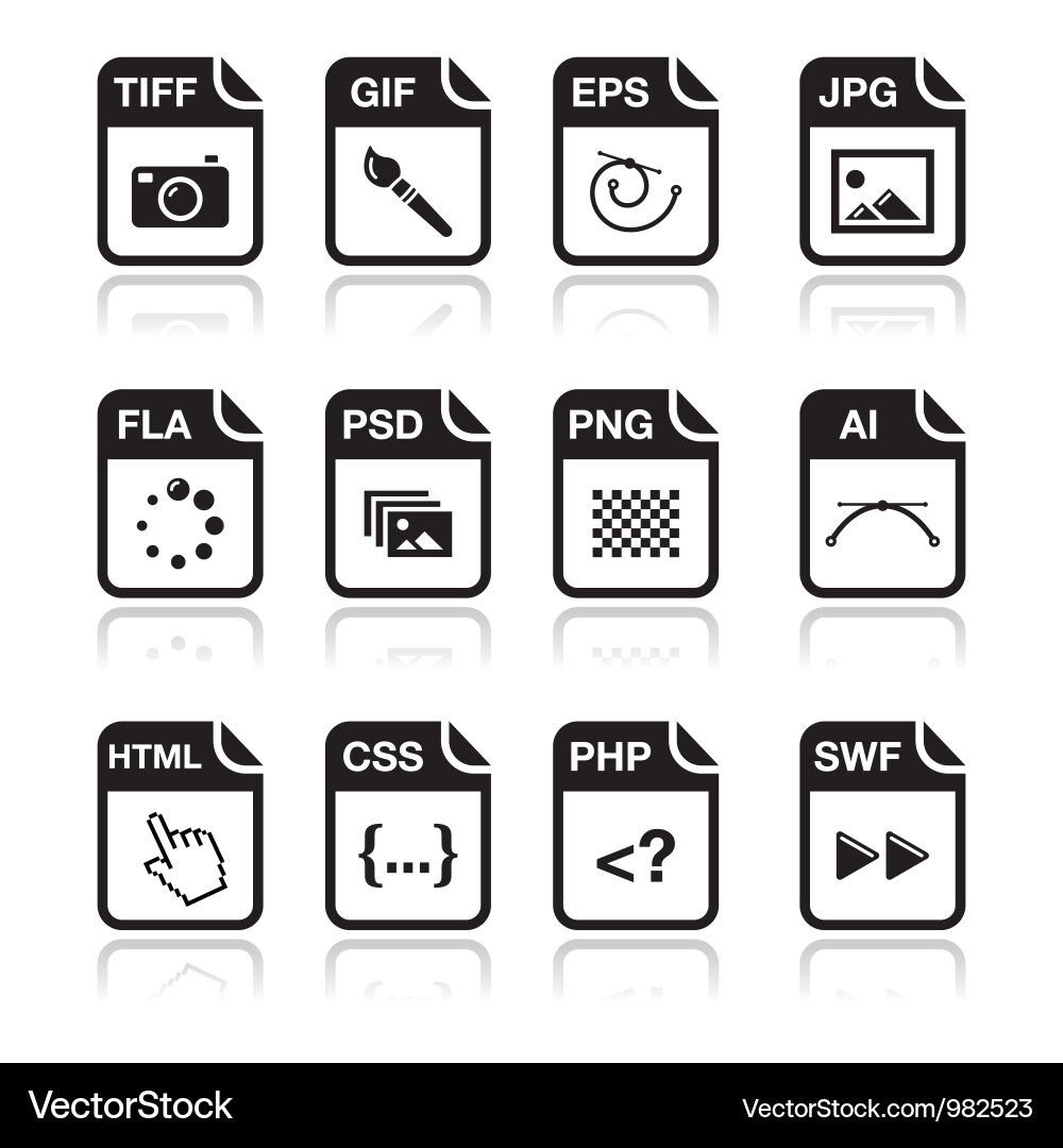 File Type Icons - Web & Digital Vector Image