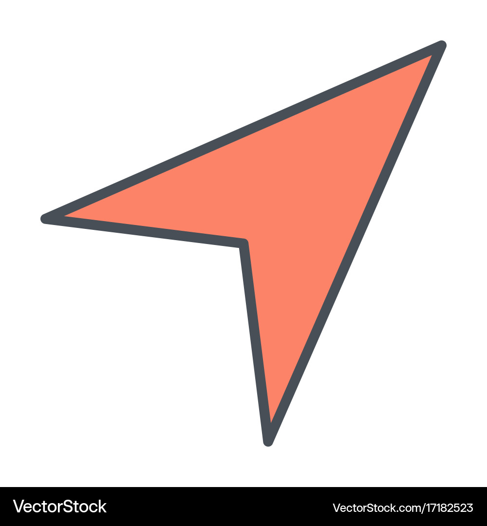 Gps navigation arrow line icon vector image