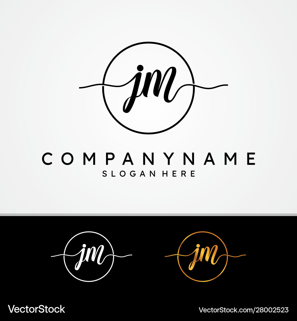 J m jm initial symbol signature design J m jm initial symbol signature design Vector Image