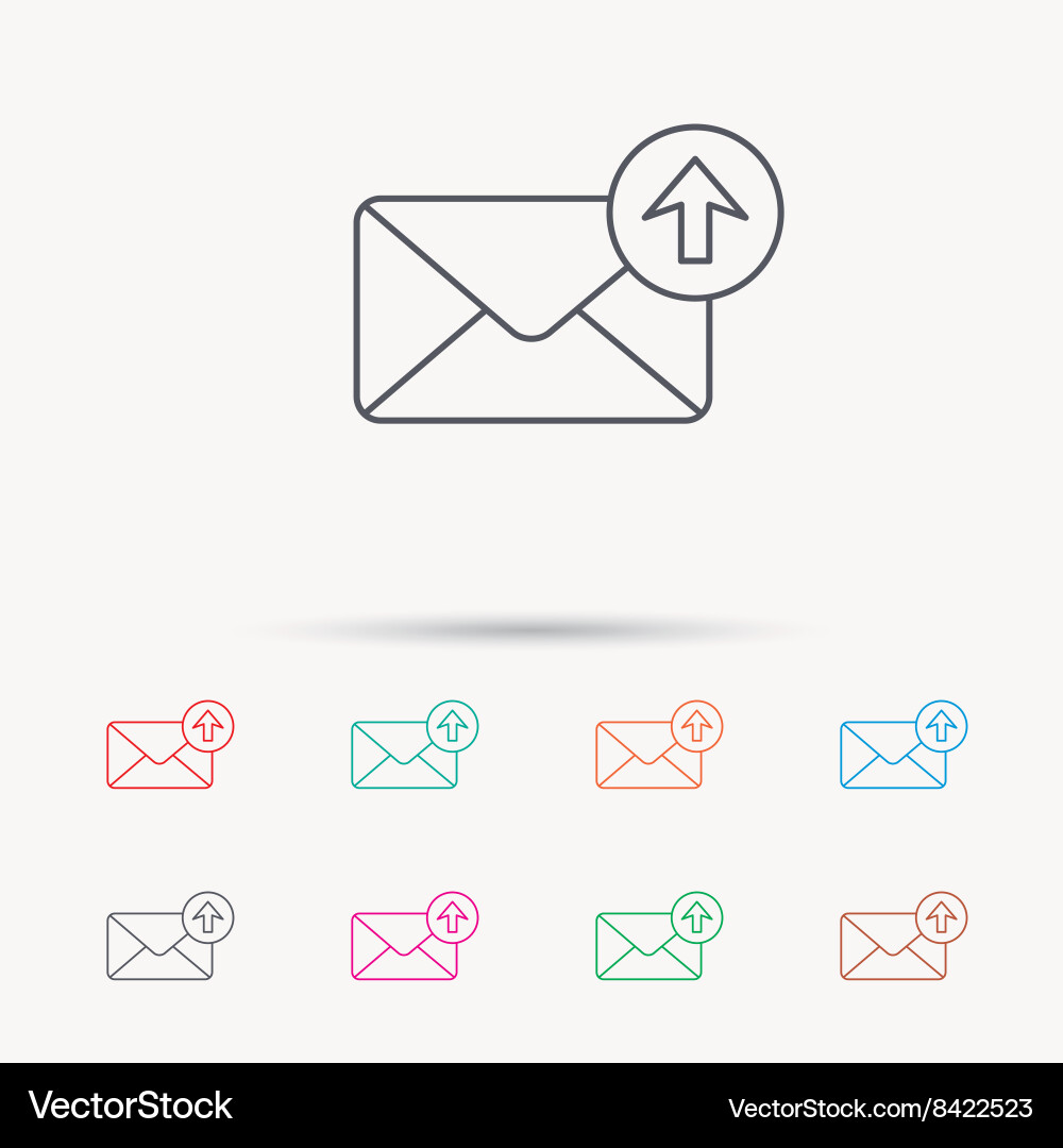 Mail outbox icon email message sign Vector Image