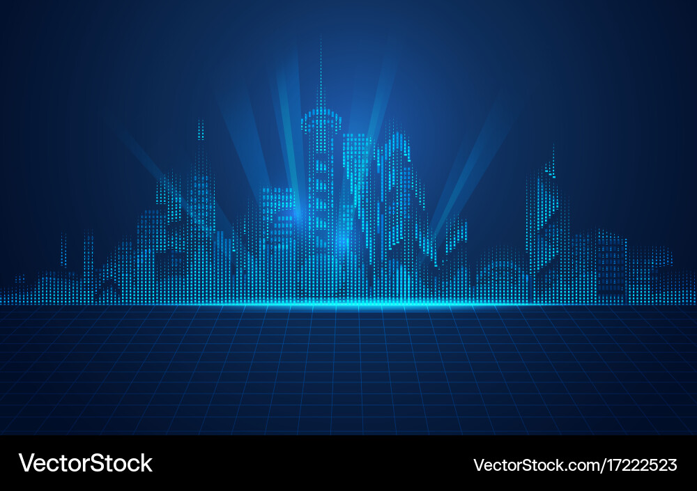 Matrix city Royalty Free Vector Image - VectorStock