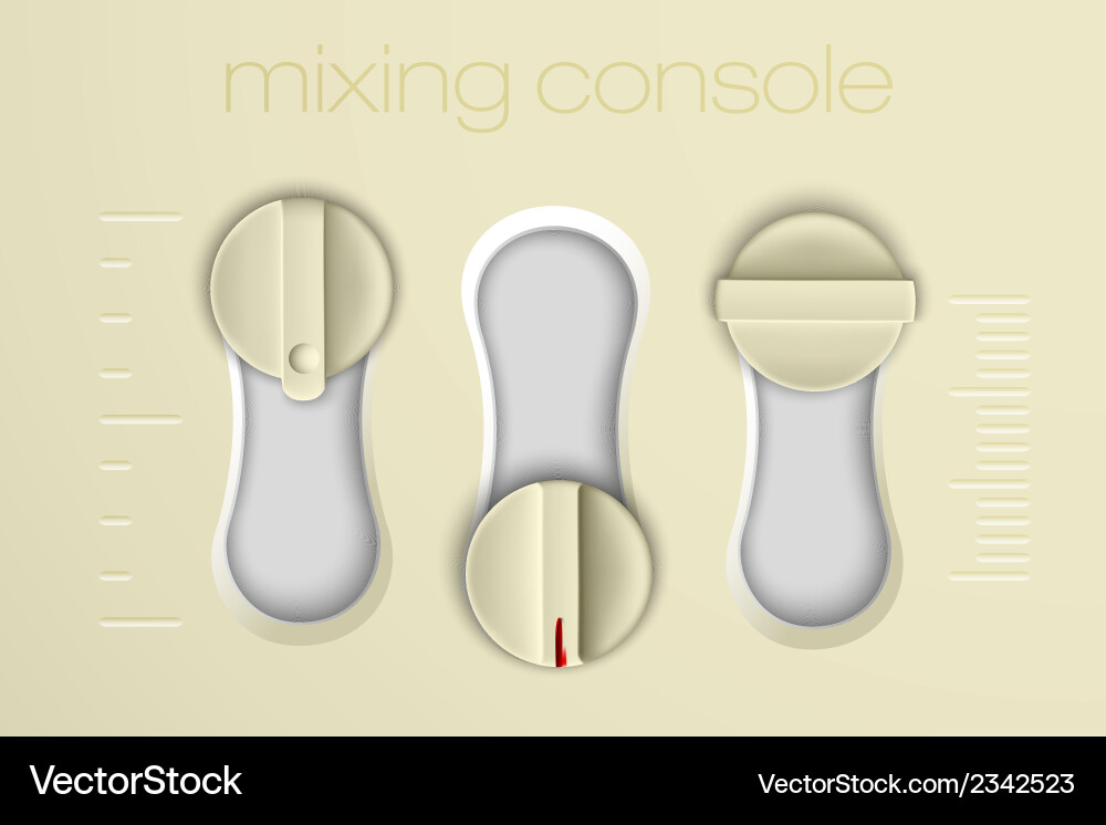 Mixing console faders Royalty Free Vector Image