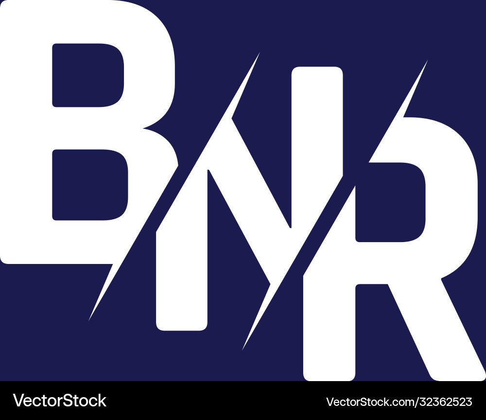 Monogram letters initial logo design bnr vector image