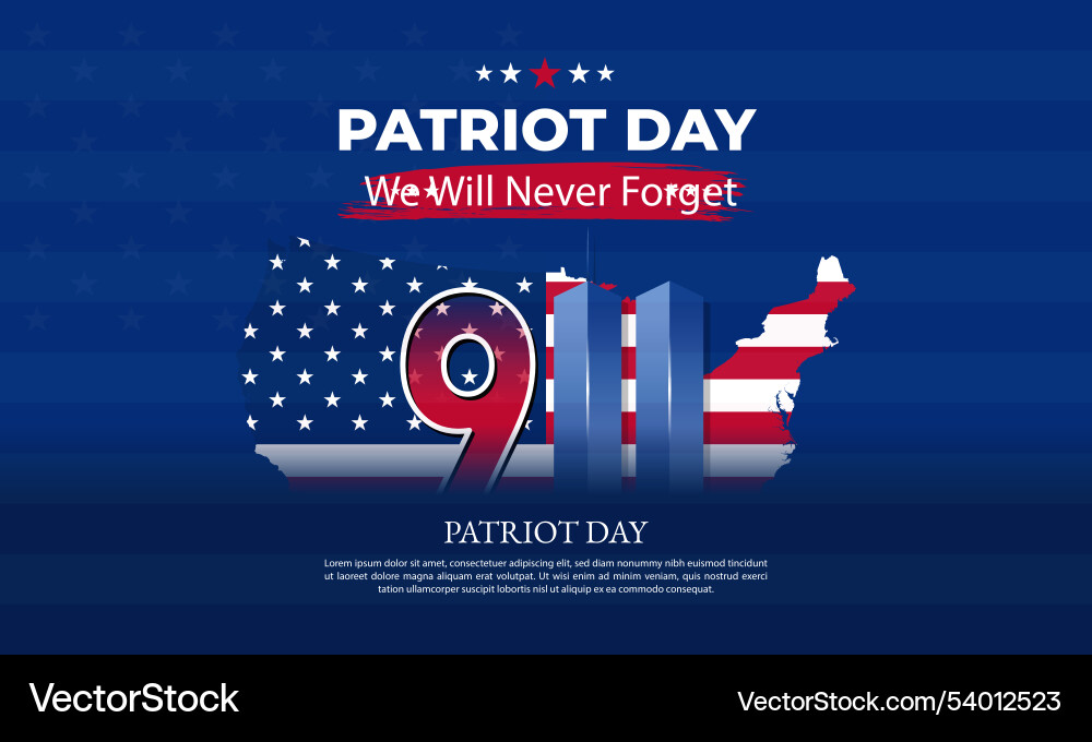 Remembering september 9 11 patriot day Royalty Free Vector