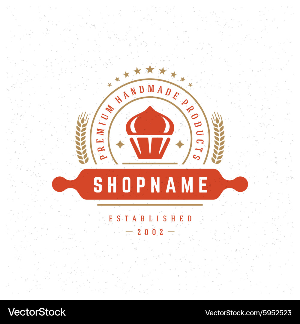 Retro Bakery Badge Element Vector Image