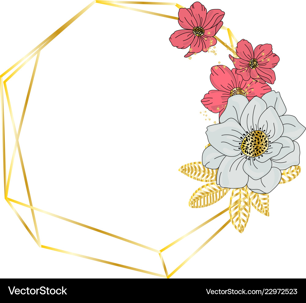 Roter und weißer Blumen Hochzeitsrahmen vektorbild