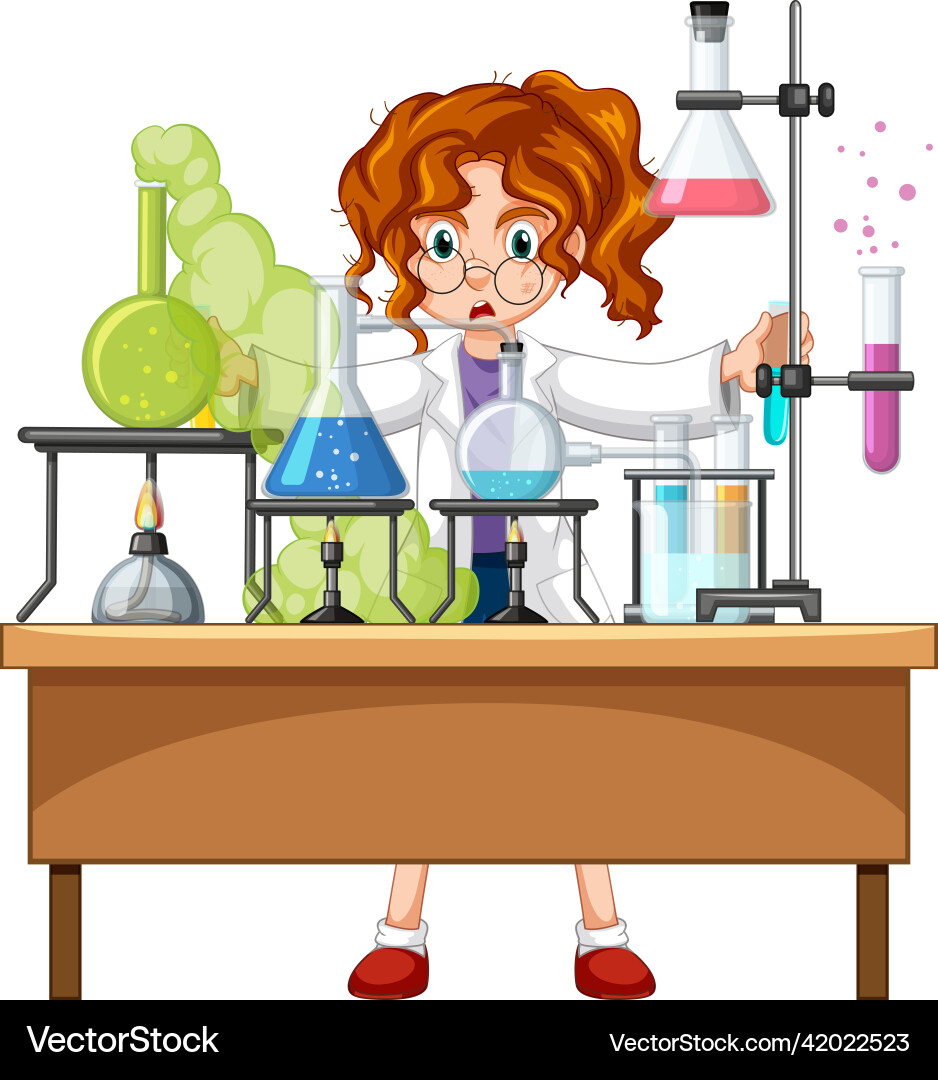 Scientist doing science experiment in the lab vector image