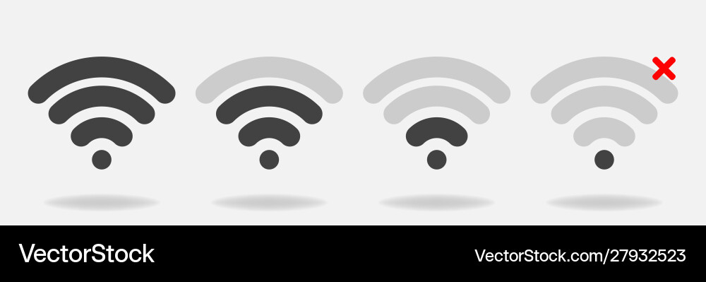 Set wi-fi icons with different signal received Vector Image
