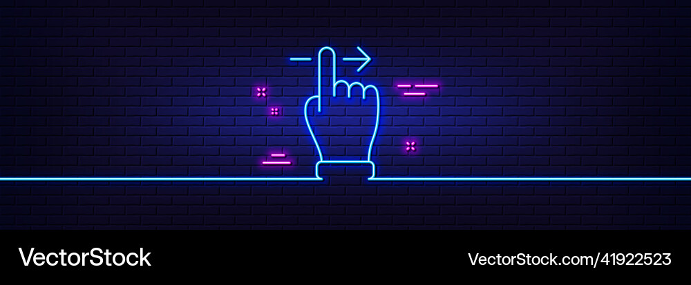 Touchscreen gesture line icon slide right arrow Touchscreen gesture line icon slide right arrow vector image