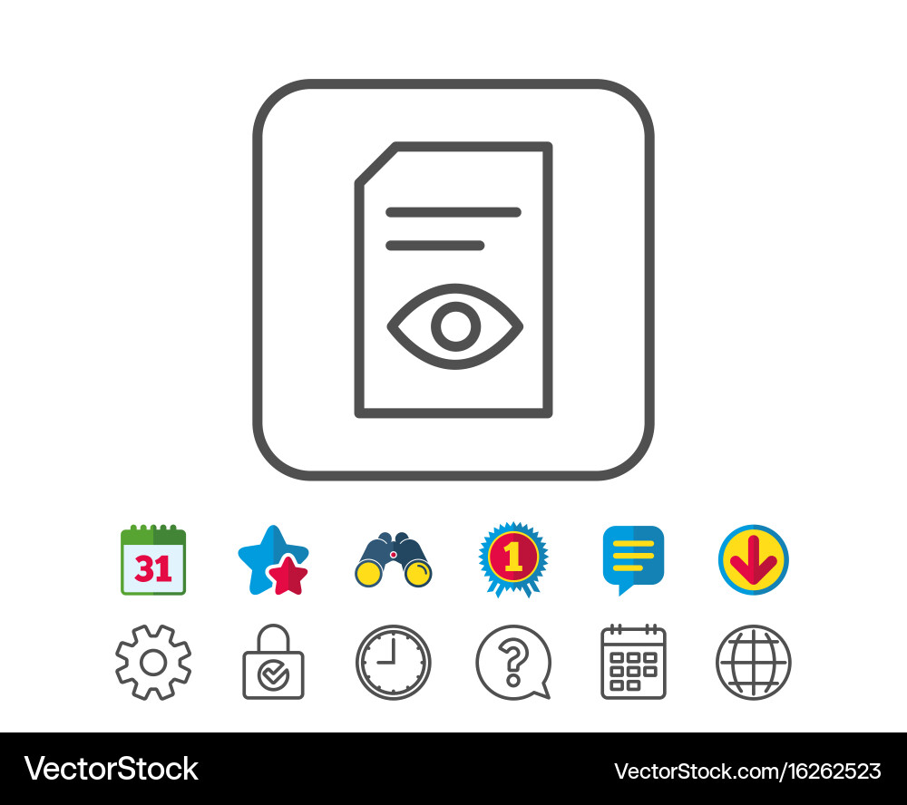 View document line icon open file sign vector image