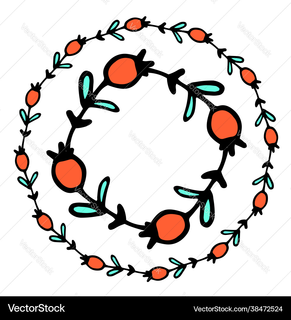 A set wreaths made red berries A set wreaths made red berries vector image