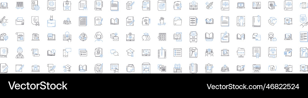 Advanced learning line icons collection mastery Advanced learning line icons collection mastery Vector Image