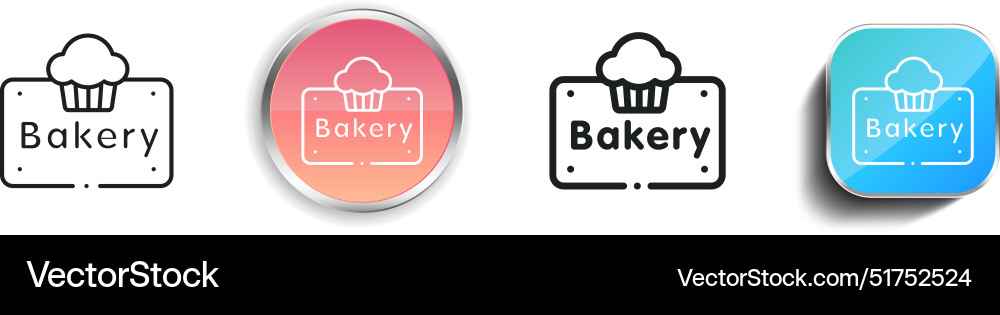 Bakery icon thin linear regular and button style Vector Image