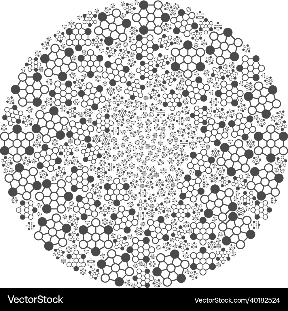 Blockchain icon exploding spheric cluster mosaic Vector Image