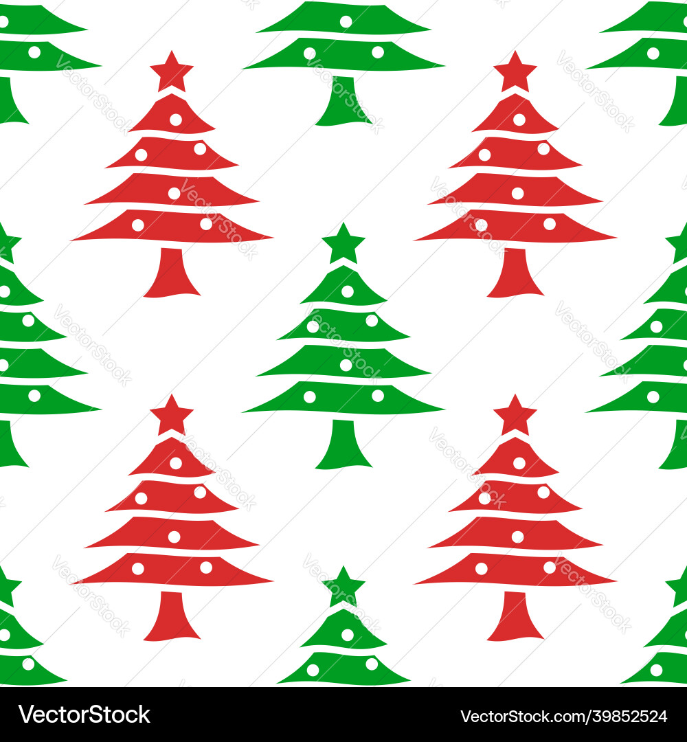 Christmas tree pattern design for print template vector image