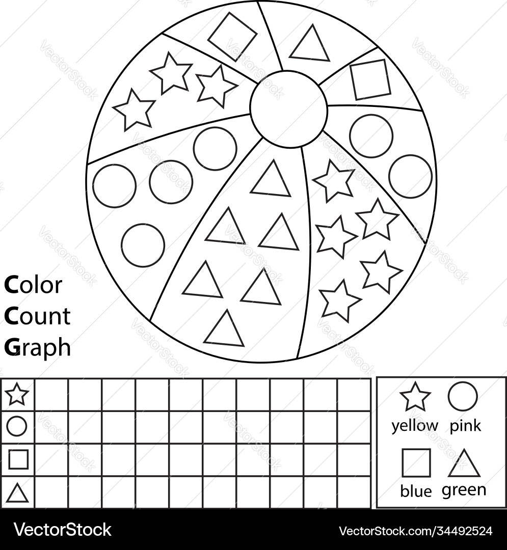 Color count and graph educational children game Color count and graph educational children game Vector Image