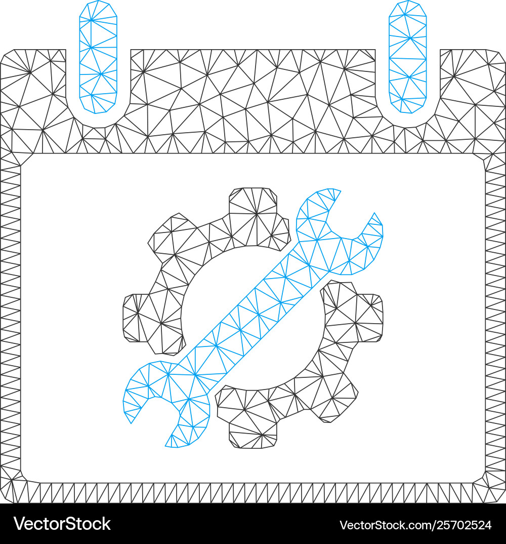 Configuration tools calendar day polygonal frame Vector Image