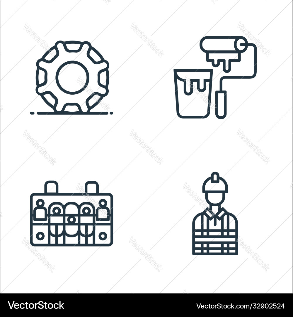 Constructions line icons linear set quality Constructions line icons linear set quality vector image