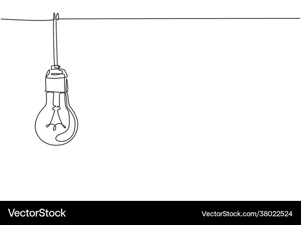 Continuous Line Light Bulb Vector Image