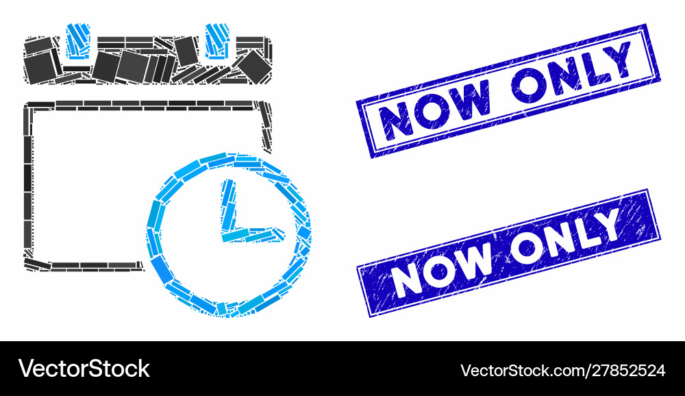 Date and time mosaic scratched rectangle Vector Image