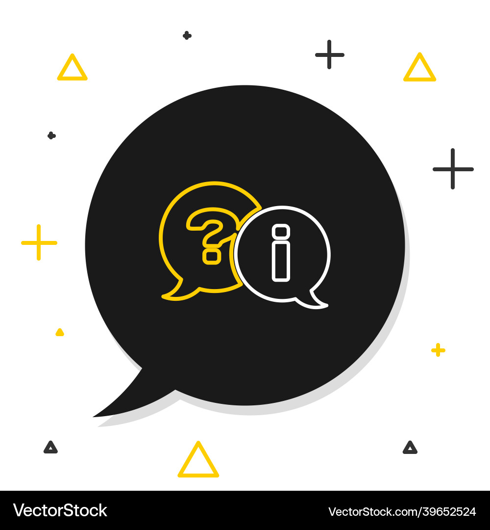 Line speech bubbles with question and exclamation Line speech bubbles with question and exclamation vector image