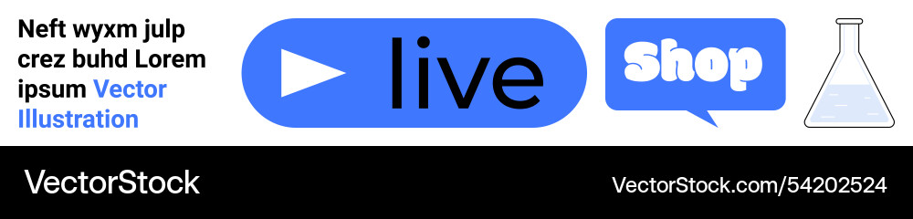 Live streaming and shopping buttons with flask Live streaming and shopping buttons with flask vector image