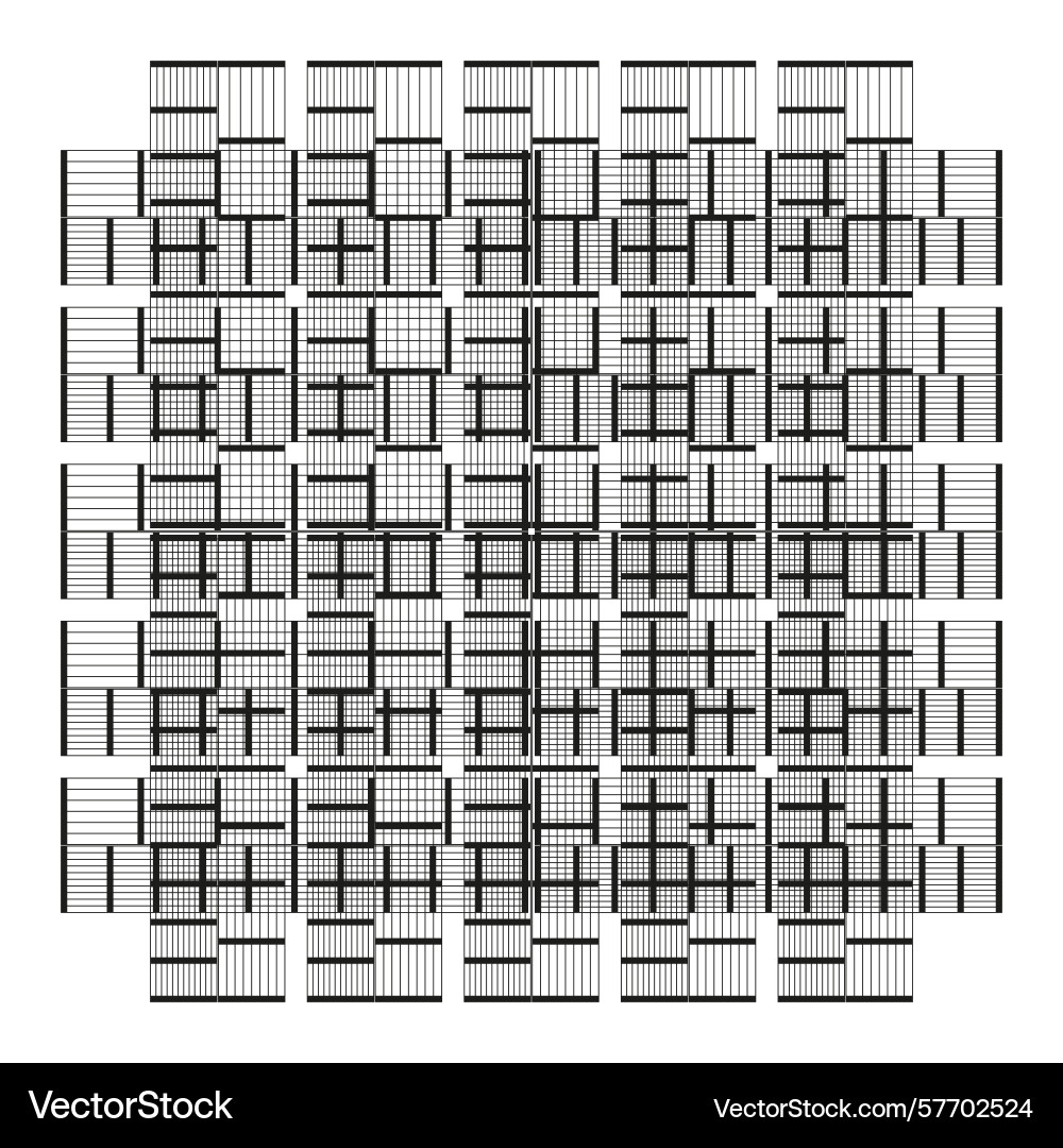 Orthogonal grid mosaic variable porosity vector image