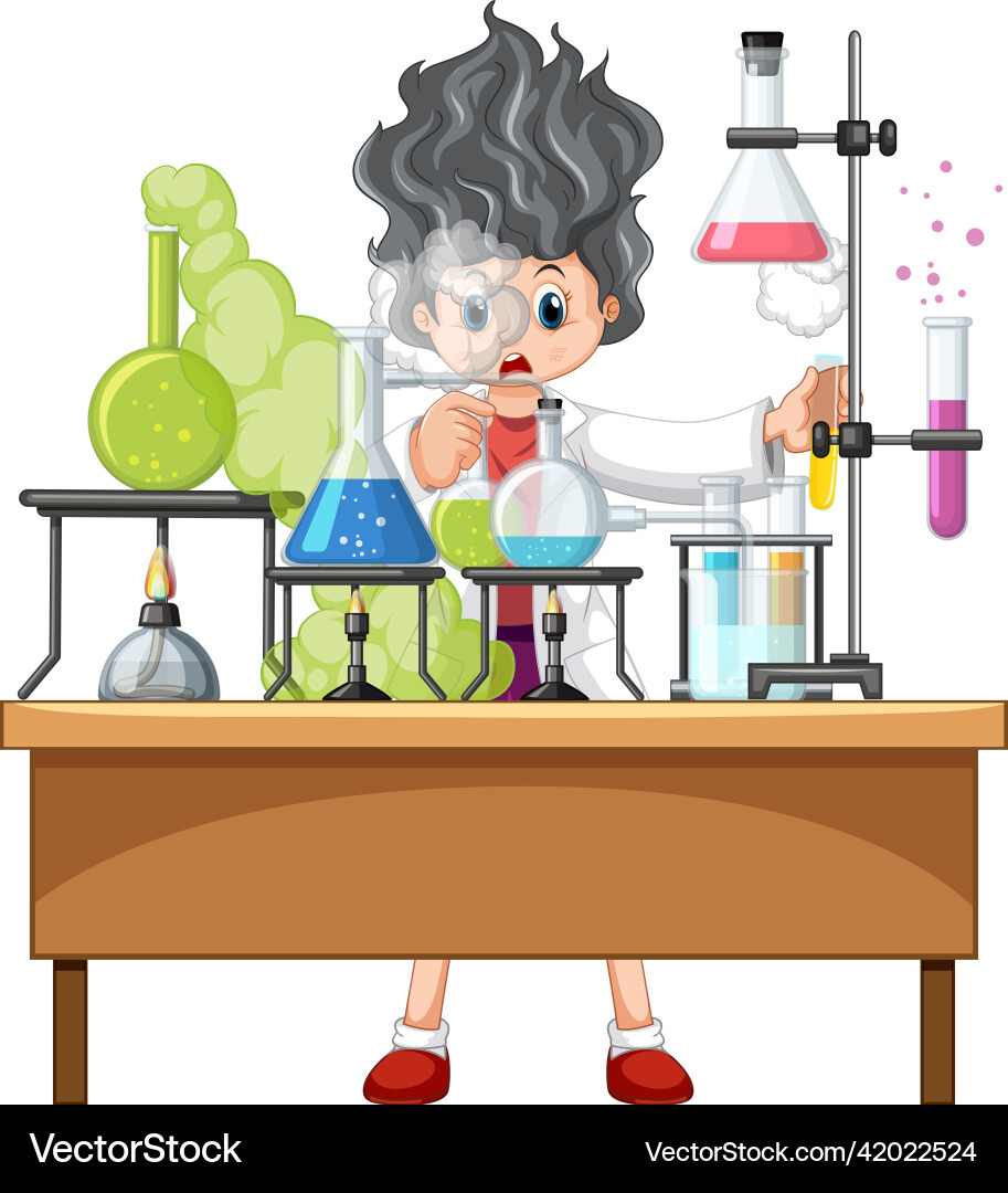 Scientist doing science experiment in the lab vector image